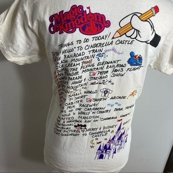 Vintage Disney World Magic Kingdom T-shirt Mickey Mouse 90s RARE HTF Balloon - Picture 4 of 6